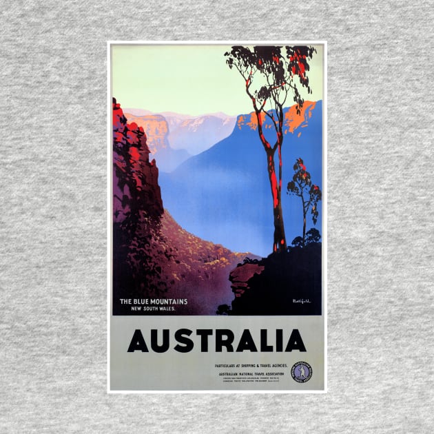 Vintage Travel Poster The Blue Mountains Australia by vintagetreasure